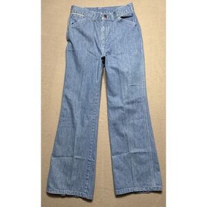 Vintage H.I.S Jeans Womens 29x32 (25x28) Boot Boho Distressed Faded Light‎ Denim